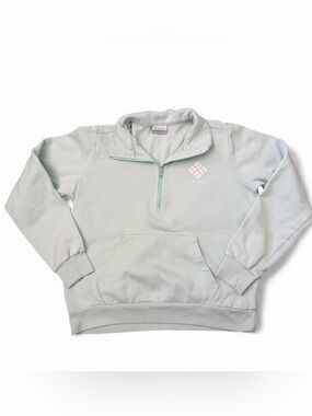 Columbia Soft Mint Green Quarter-Zip sweater Pullover sweatshirt Sz S